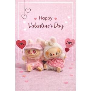 Labubu Couple Valentine Edition – Sweet Dressed Lover Style